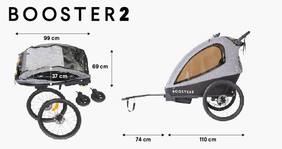 X-LANDER WÓZEK PRZYCZEPKA 3W1 DO ROWERU BOOSTER 2